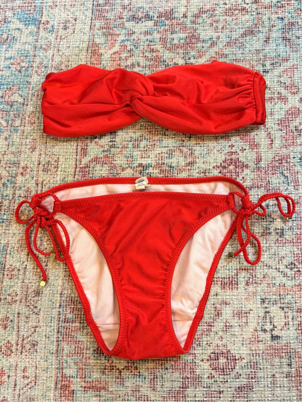 Aerie American Eagle Red Bandeau Bikini Set - Swim XS